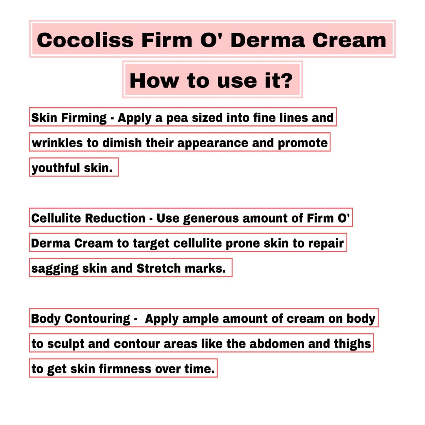 Firm O Derma Skin tightening and brightening body Cream - Cocoliss