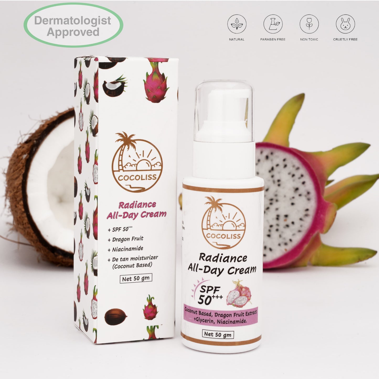 Radiance All Day Cream With SPF 50 - Cocoliss