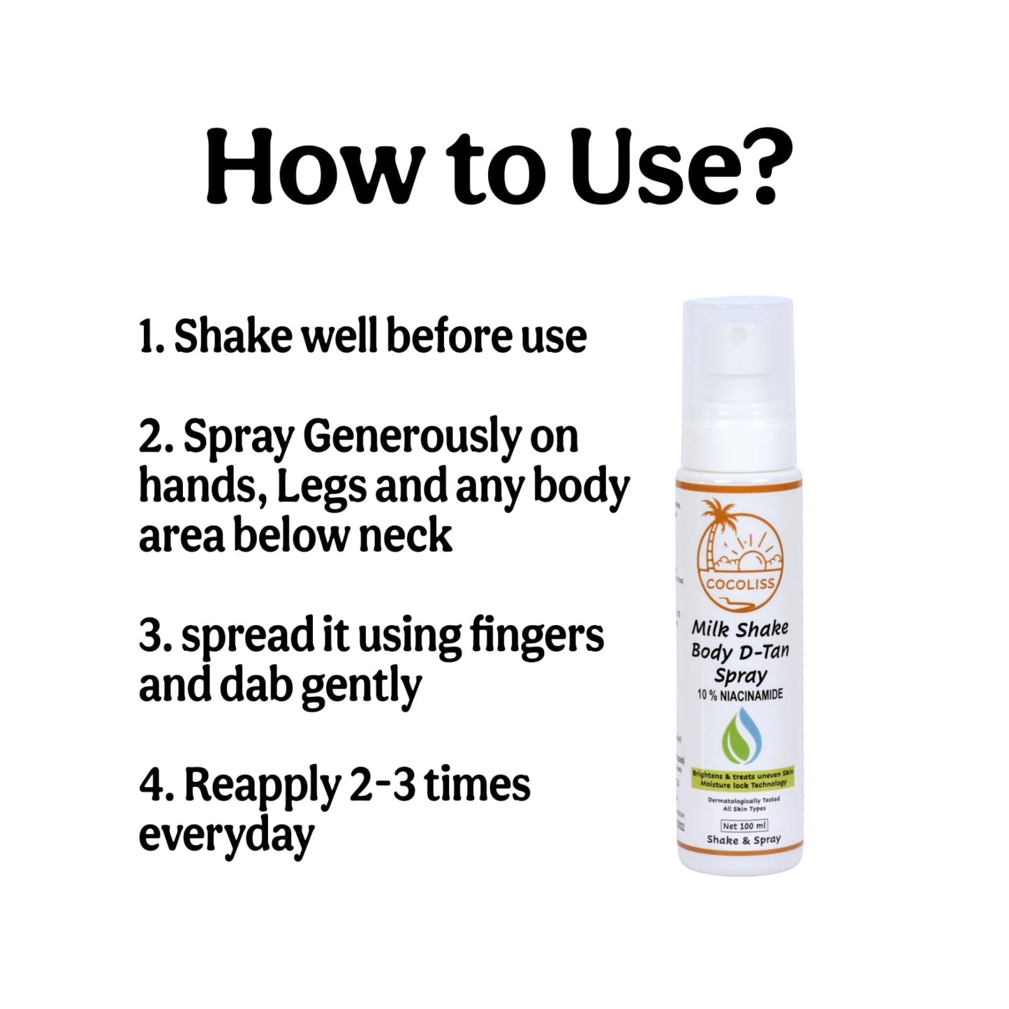 Coconut milkshake D’tan body spray