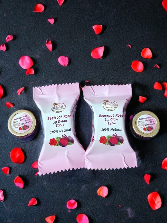 Beetroot Rose Lip Scrub + Balm combo
